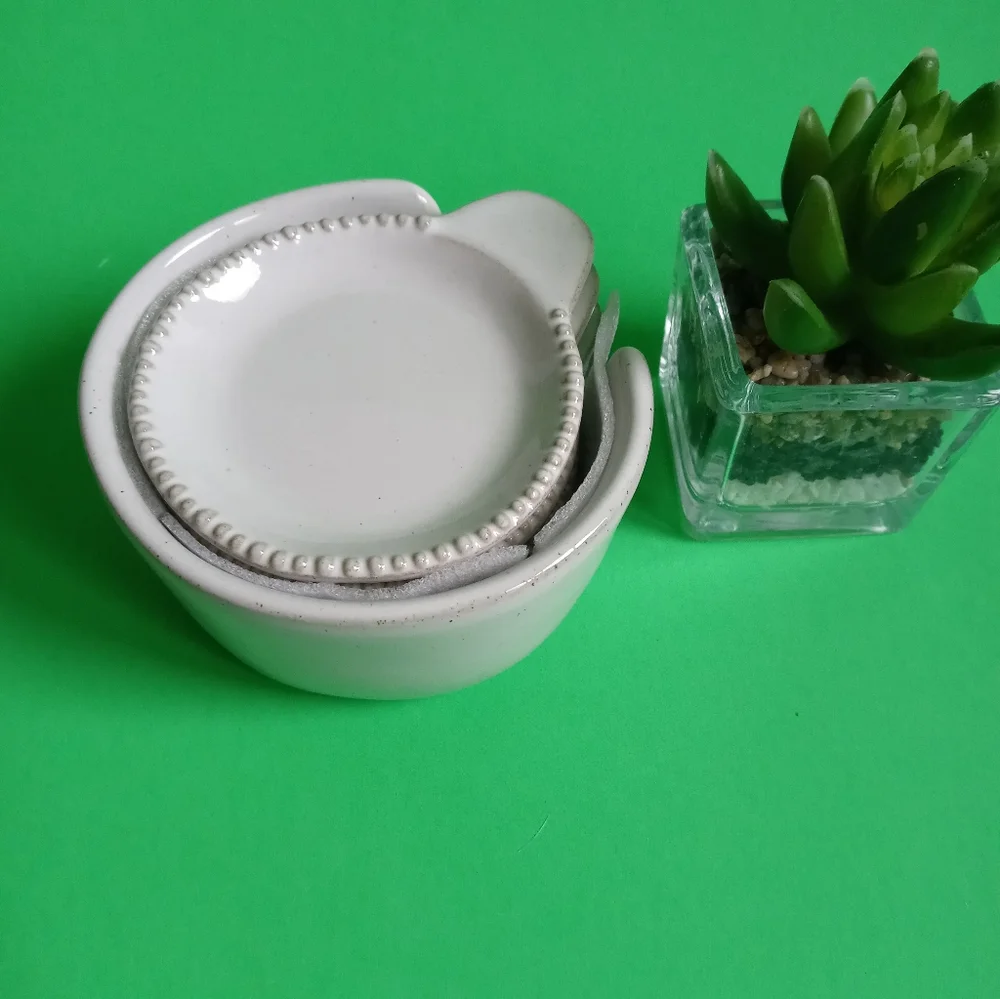 Hearth and hands with magnolia, tasting mini plates, ceramic